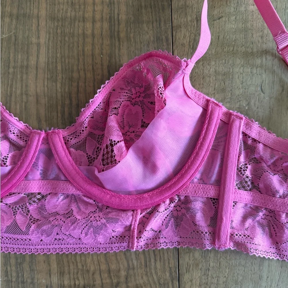 Free People Intimately Sorento Demi Longline Underwire Bra - Size 32C - Pink NWT